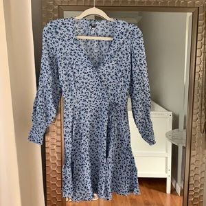 Blue spring floral dress